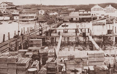 Photo of Montauk harbor in 1934-35