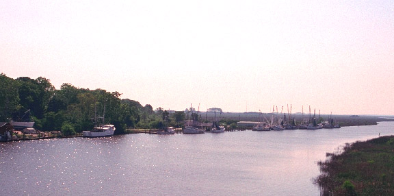 Photograph of a small shrimp dock in Georgia